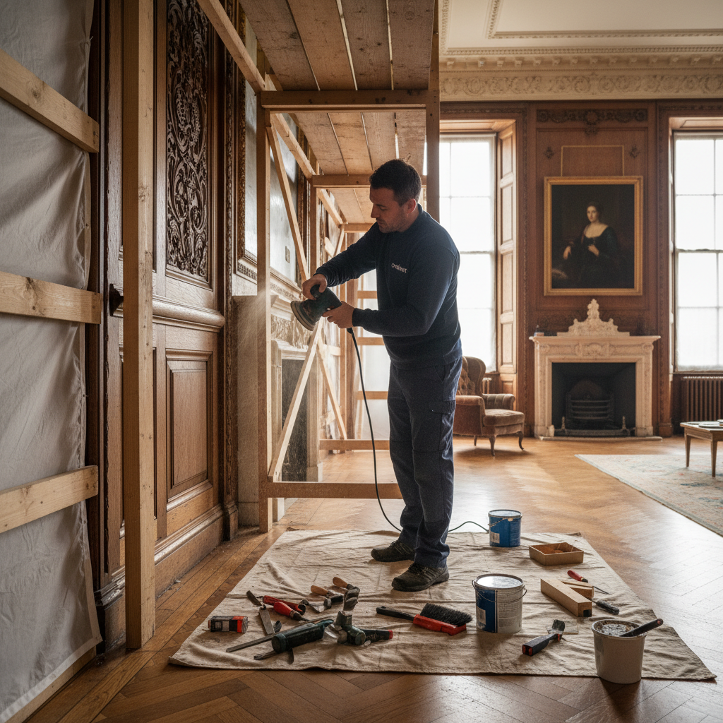 Restoring Timber Panelling in London Period Properties - property maintenance London by coreMaint